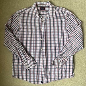 Untuckit Blue, White, and Pink Plaid Long Sleeve Shirt, Men’s size XL